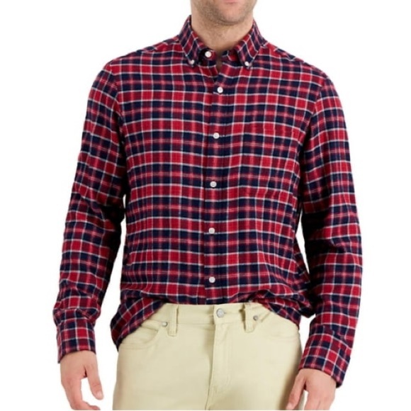 Mens Club Room Flannel Plaid Button Down Shirt Size XL NWT -B2 - Picture 1 of 6